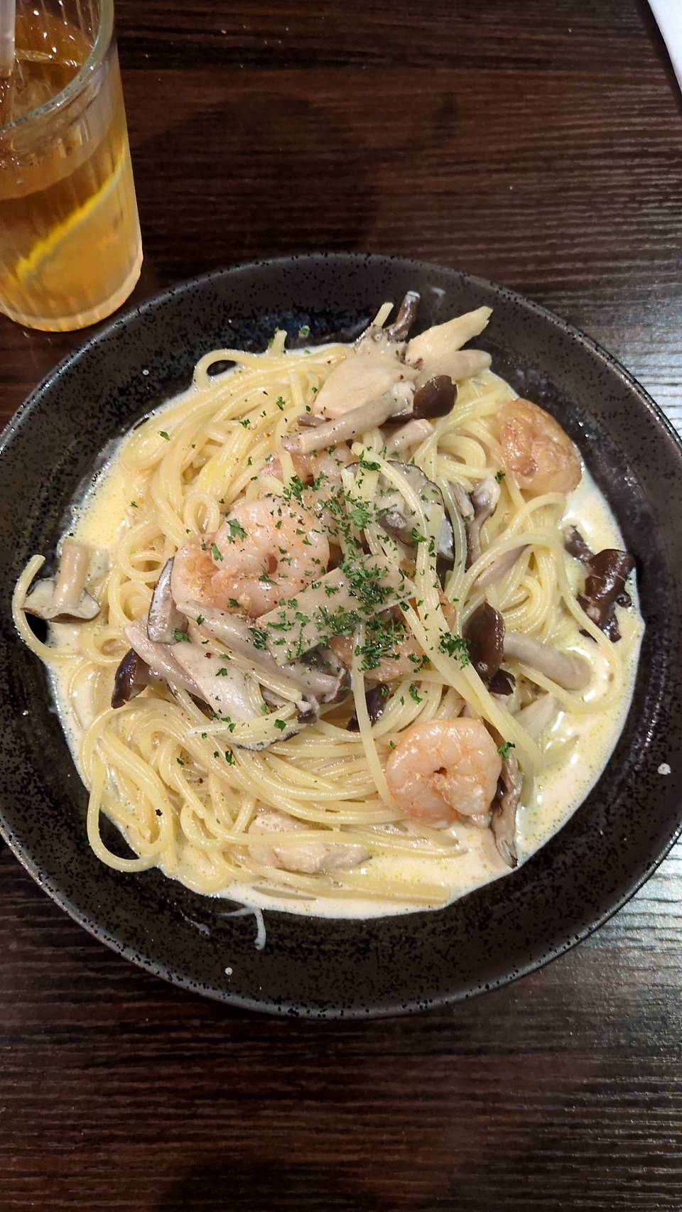 注文したパスタ