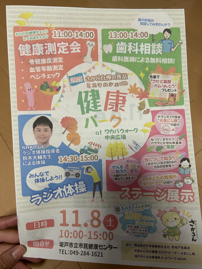 さかど逸品マルシェのチラシの裏