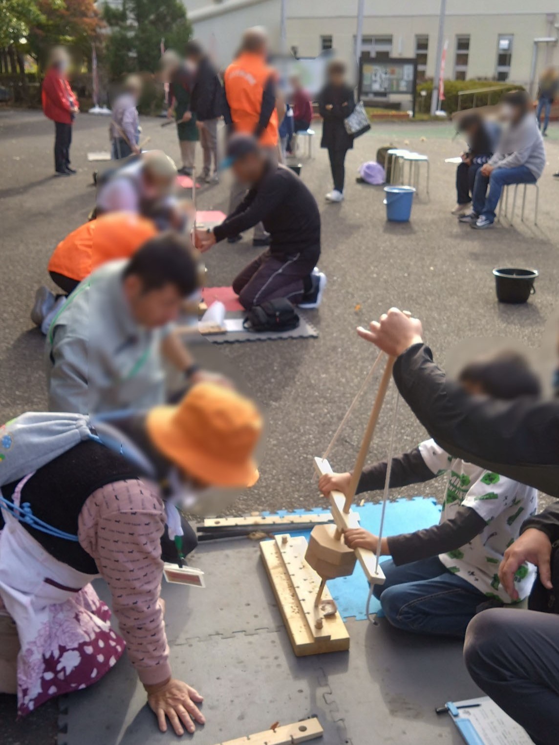 火起こし体験の様子②