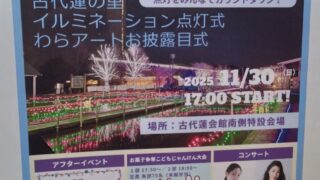 古代蓮の里「イルミネーション2025」のチラシ