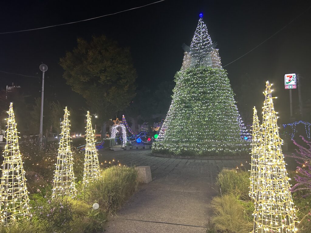 クリスマスツリーを感じさせるイルミネーション