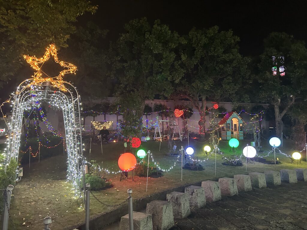公園内のイルミネーション