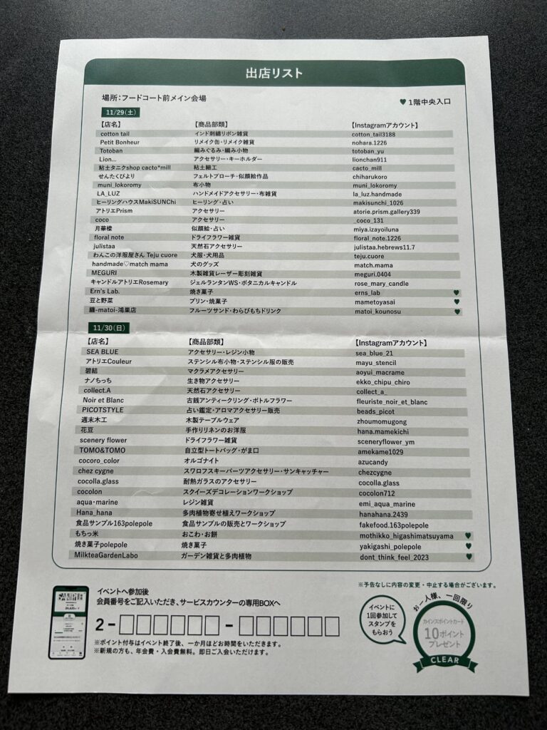 らららマーケットの出店者情報