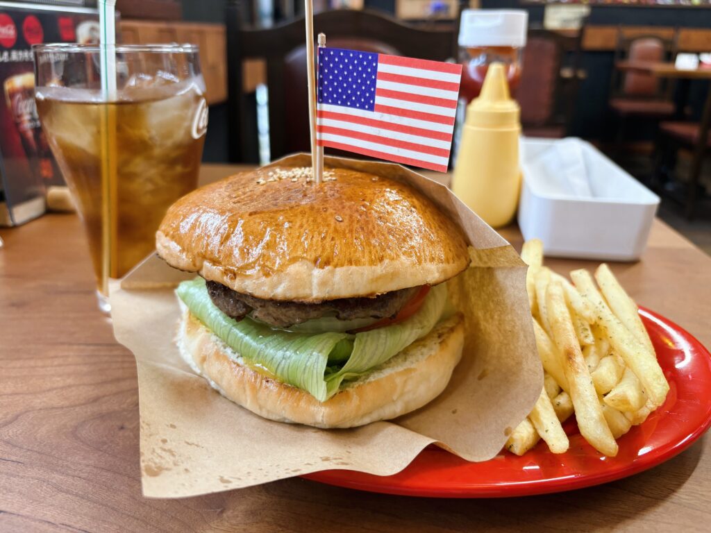 注文したハンバーガー