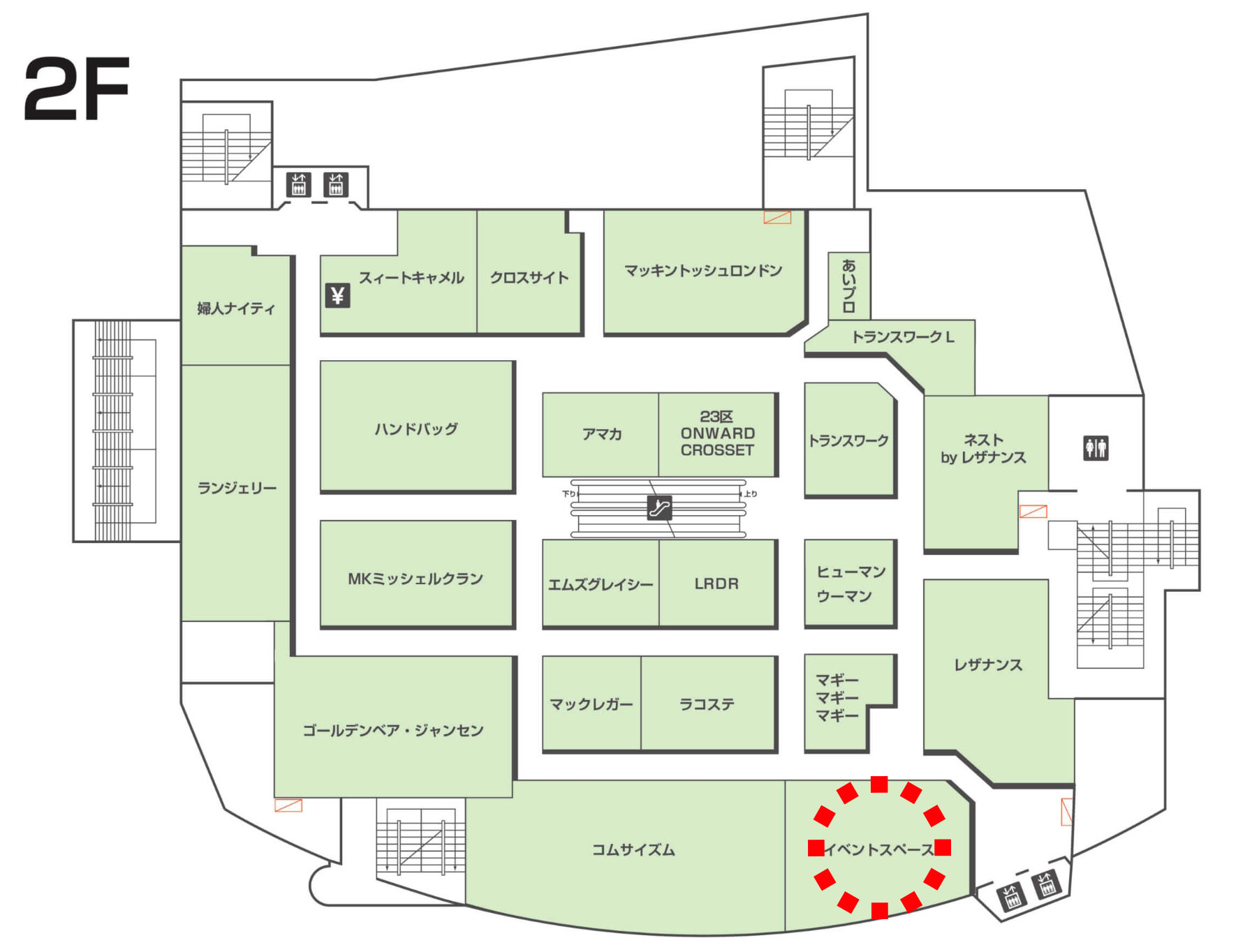 2階のフロアマップ