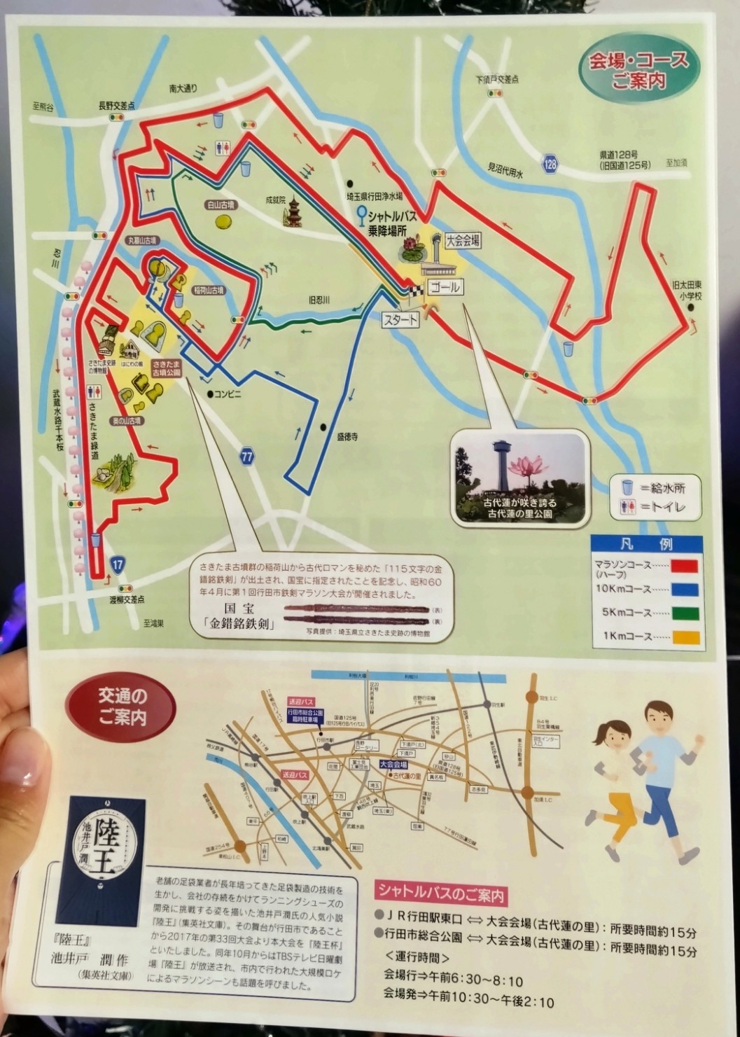 陸王杯 第40回行田市鉄剣マラソン大会のコース案内