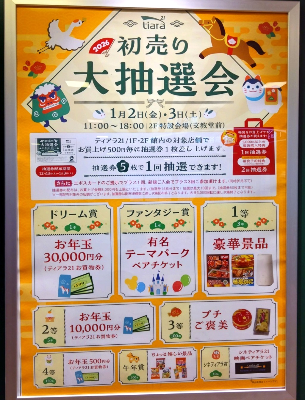 熊谷市】2026年の運試し！熊谷駅直結のティアラ21で『初売り大抽選会