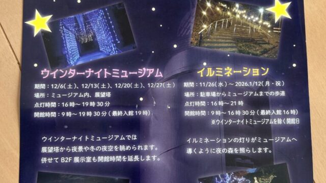 ウインターミュージアムのチラシ
