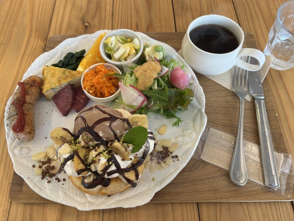 選べるパンケーキのランチプレート　チョコバナナ　2100円