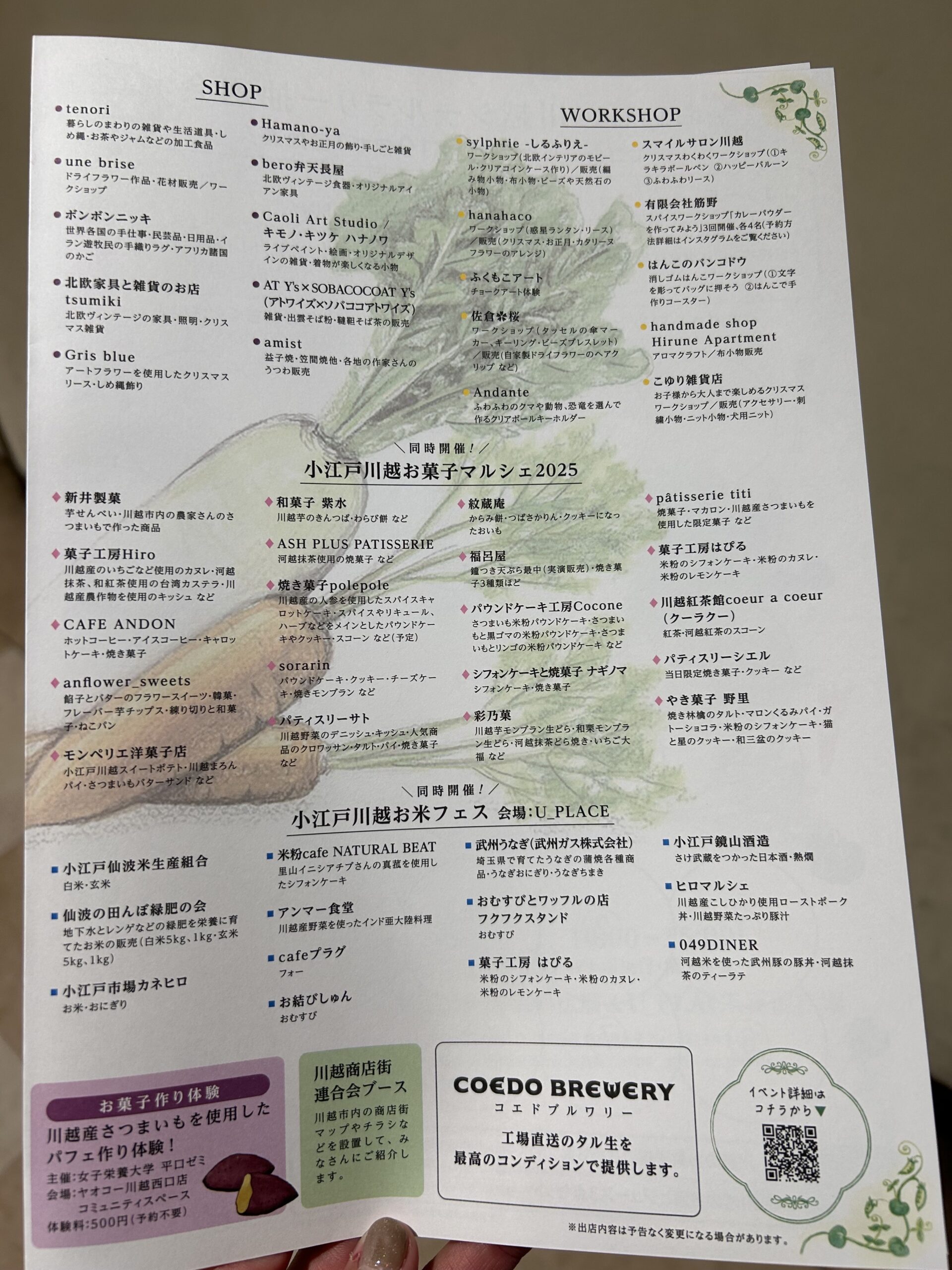 Farmer’s Marketのチラシ裏