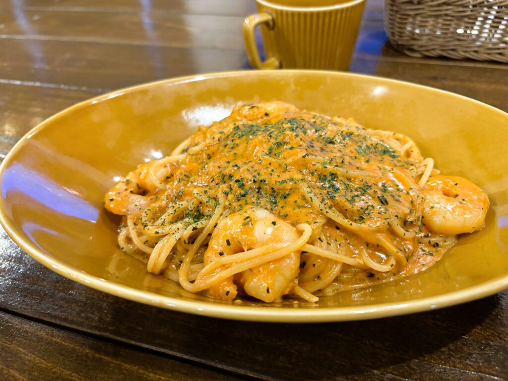 注文したパスタ