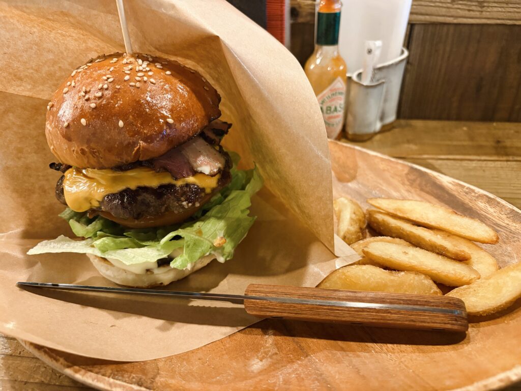 注文したハンバーガー