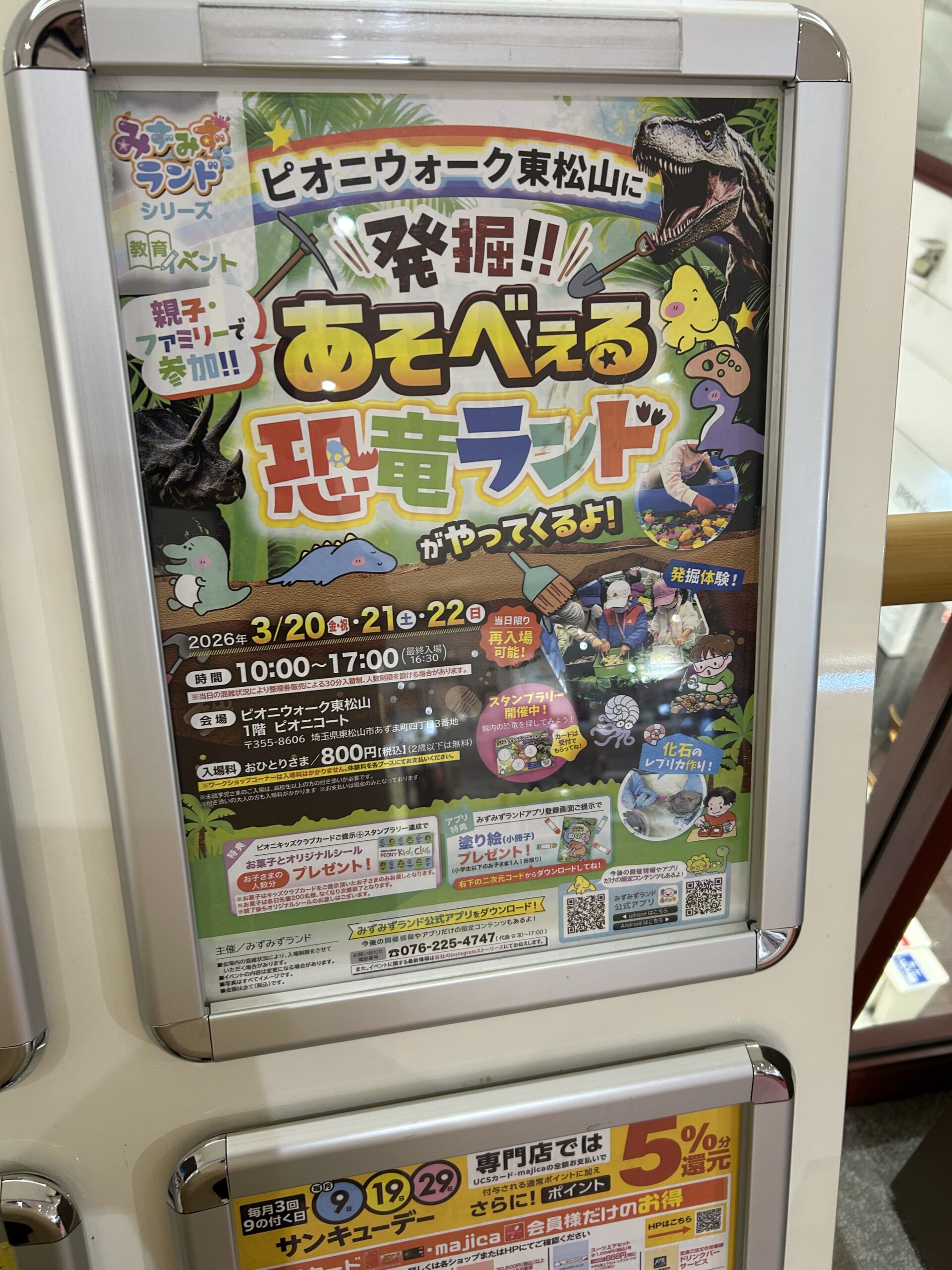 東松山市】今回は水族館じゃない！？あそべぇる恐竜ランドが開催され