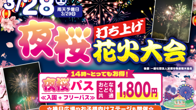 夜桜花火大会のチラシ