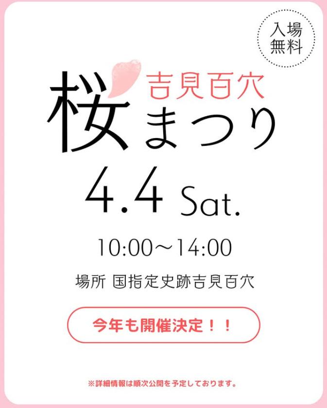 吉見百穴桜まつりのチラシ