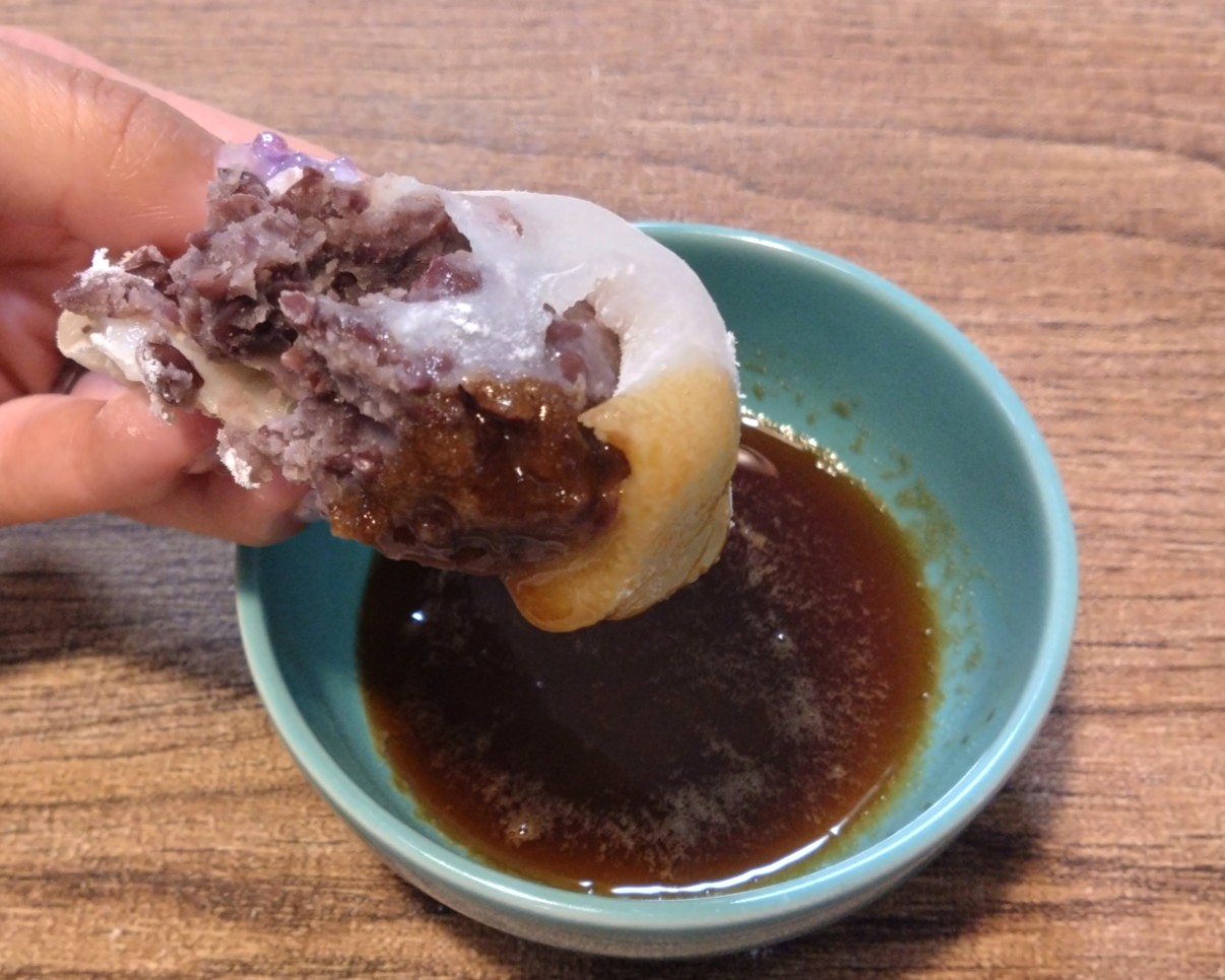 砂糖醤油に付けて食べると味変になる