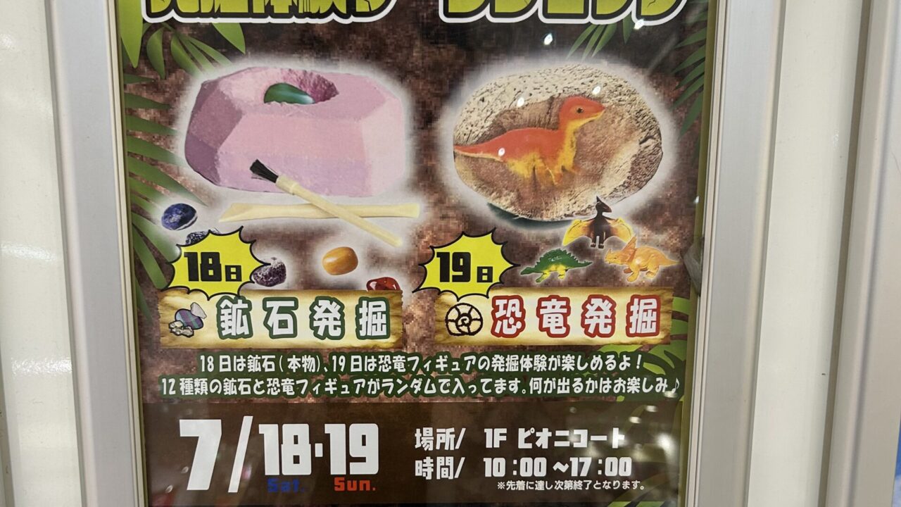 日替わり発掘体験ワークショップのチラシ